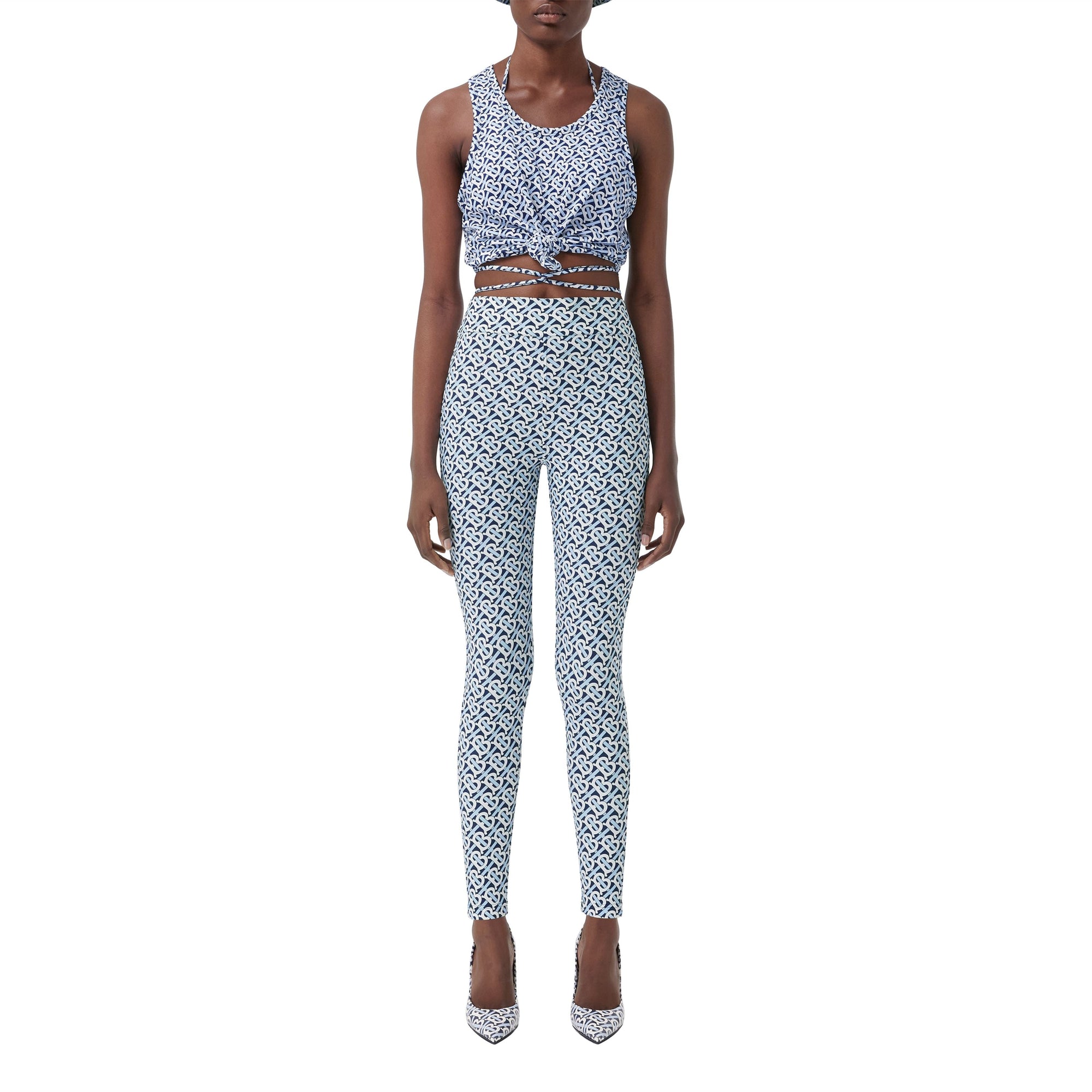 Legging en jersey stretch Monogram - Cobalt Blue