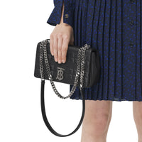 Petit sac Lola matelassé en cuir d'agneau - Black