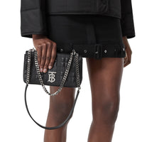 Petit sac Lola matelassé en cuir d'agneau - Black