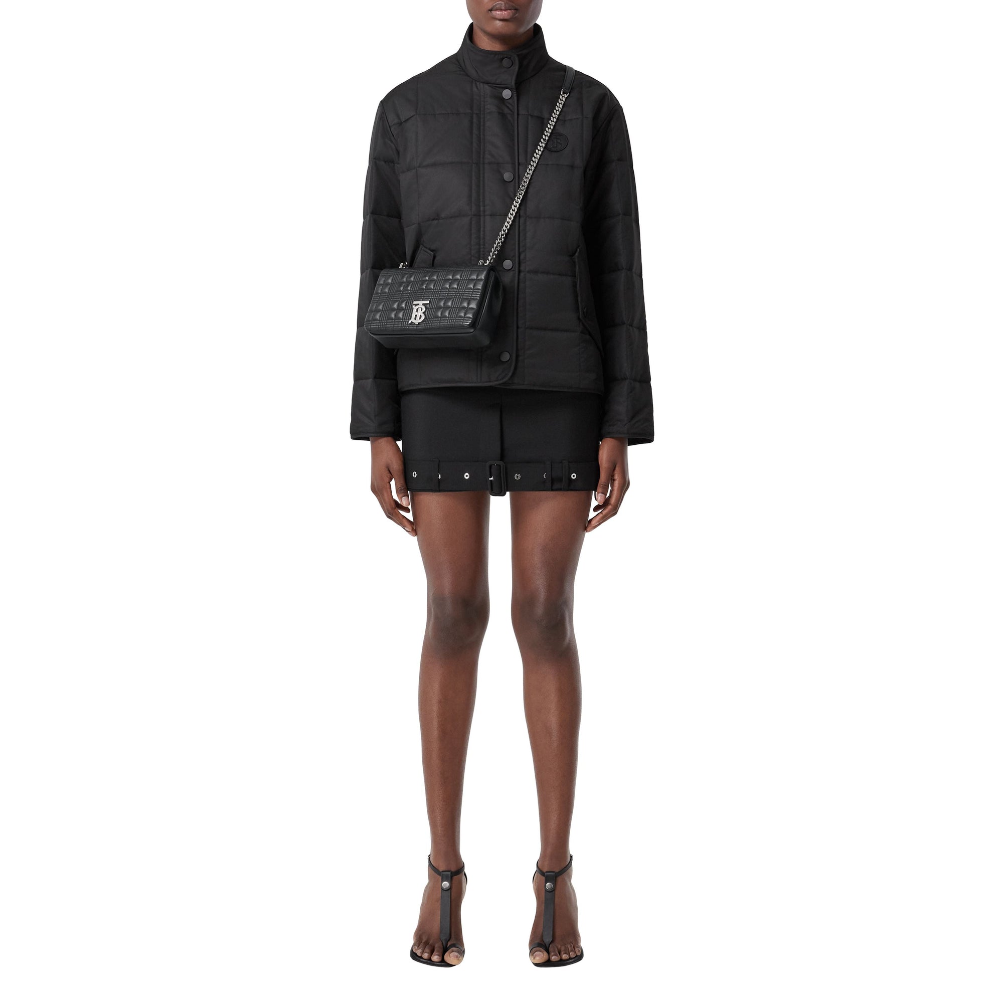 Petit sac Lola matelassé en cuir d'agneau - Black
