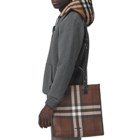 Cabas Denny à motif check - Dark Birch Brown