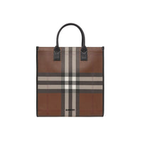 Cabas Denny à motif check - Dark Birch Brown