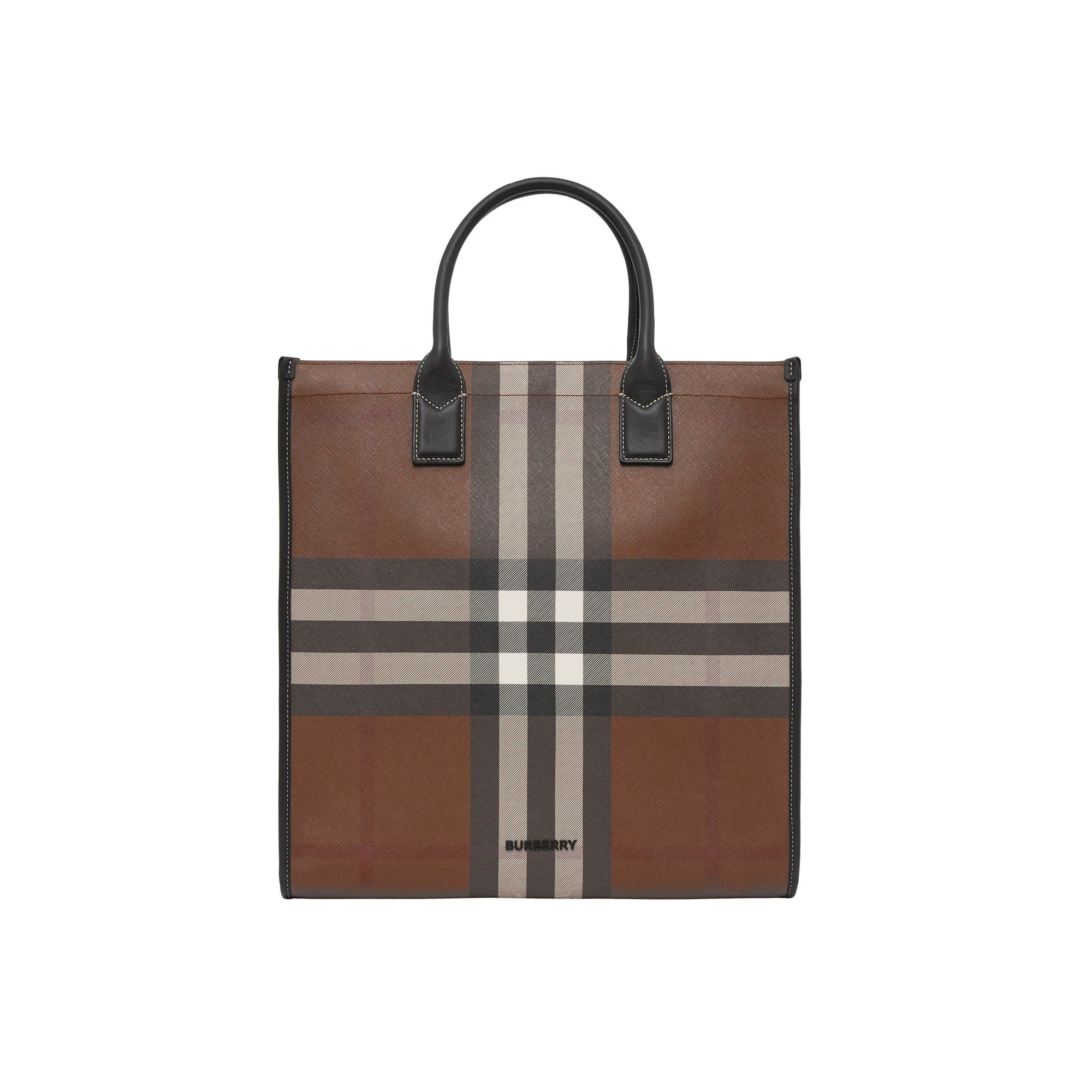 Cabas Denny à motif check - Dark Birch Brown