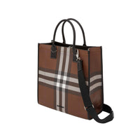 Cabas Denny à motif check - Dark Birch Brown