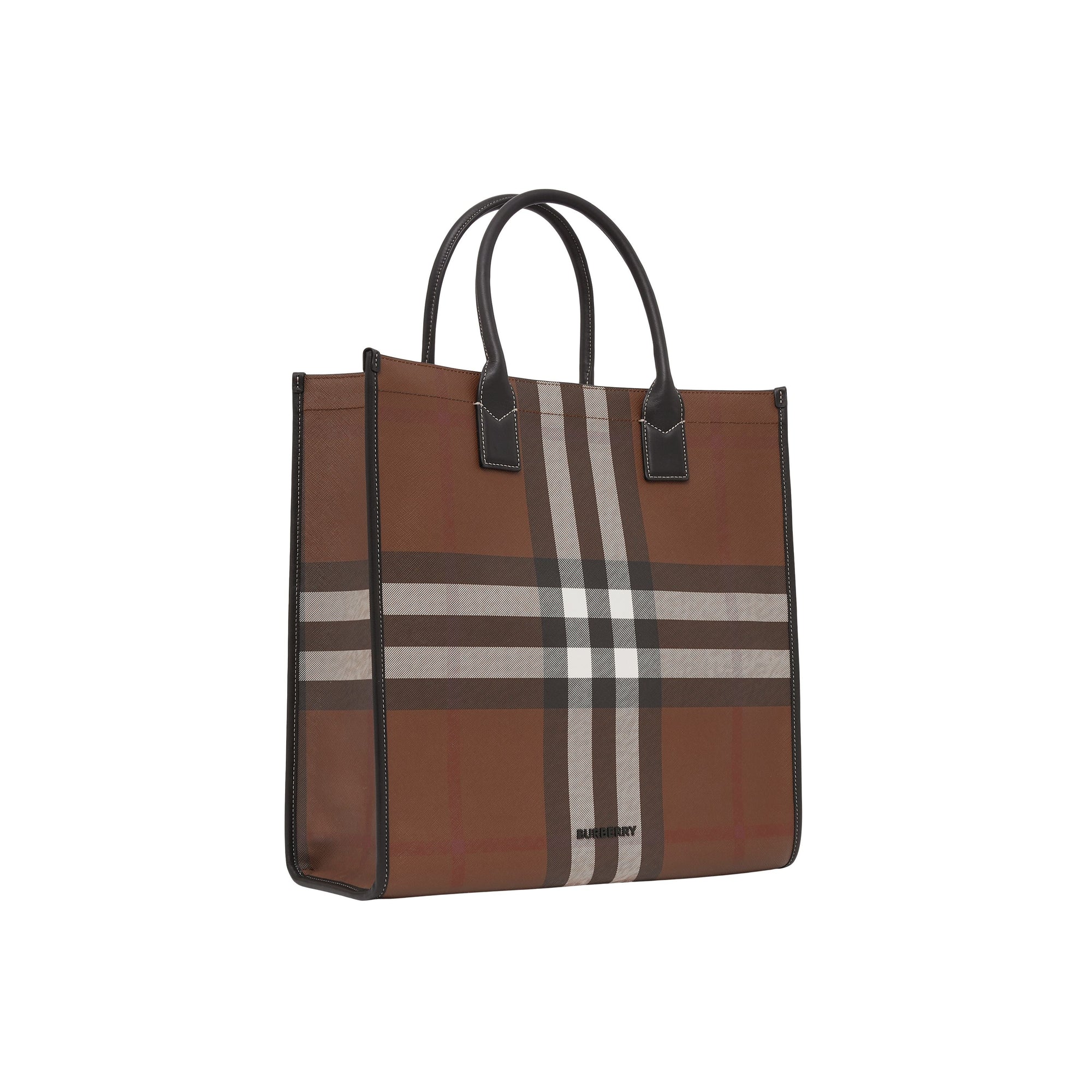 Cabas Denny à motif check - Dark Birch Brown