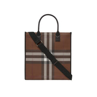 Cabas Denny à motif check - Dark Birch Brown