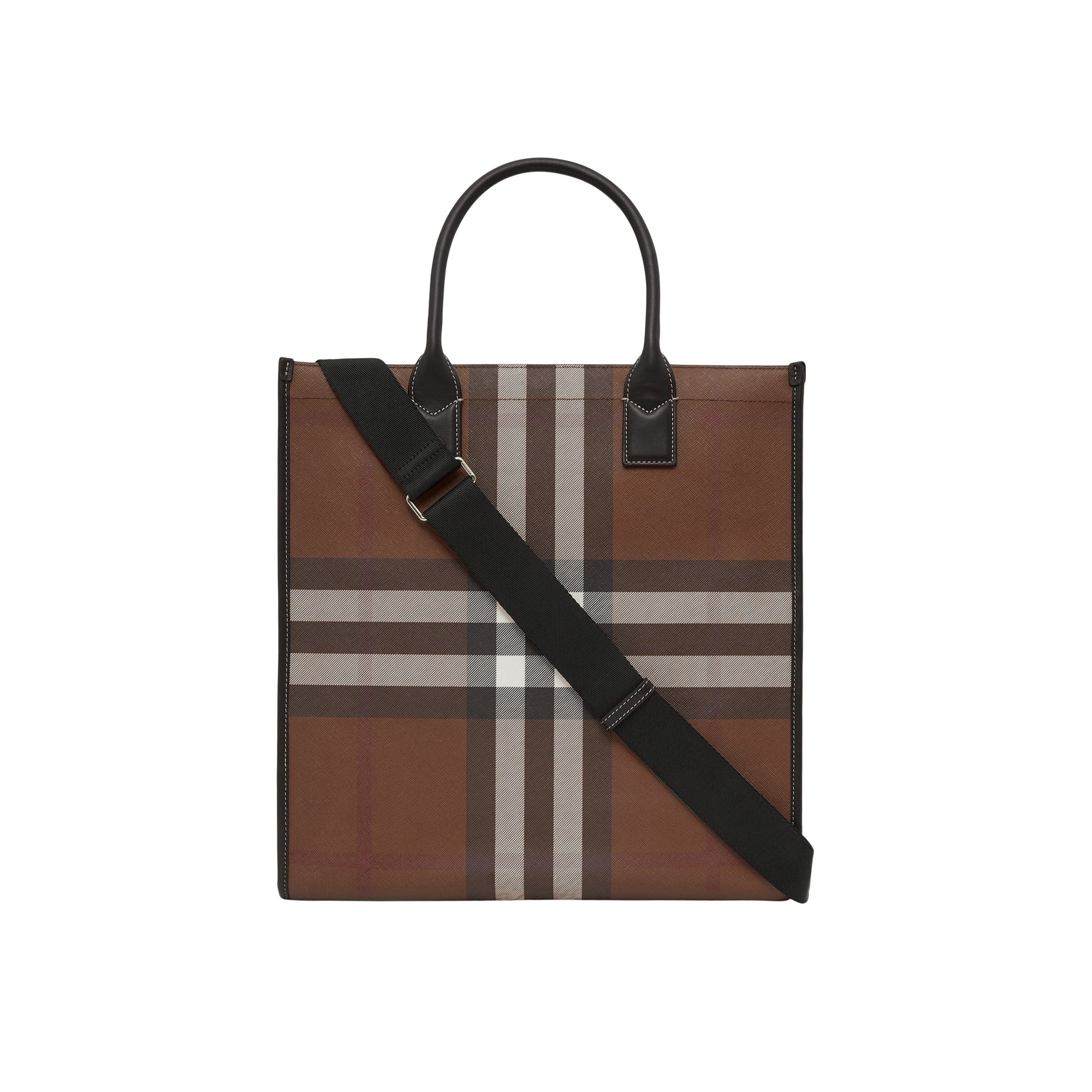 Cabas Denny à motif check - Dark Birch Brown