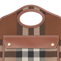 Mini sac Pocket en maille à motif check - Dark Birch Brown Check