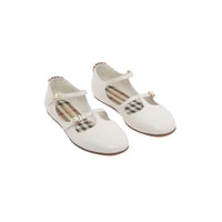 Ballerines en cuir verni à rayures iconiques - Optic White