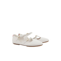 Ballerines en cuir verni à rayures iconiques - Optic White
