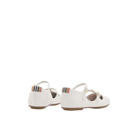Ballerines en cuir verni à rayures iconiques - Optic White
