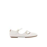Ballerines en cuir verni à rayures iconiques - Optic White