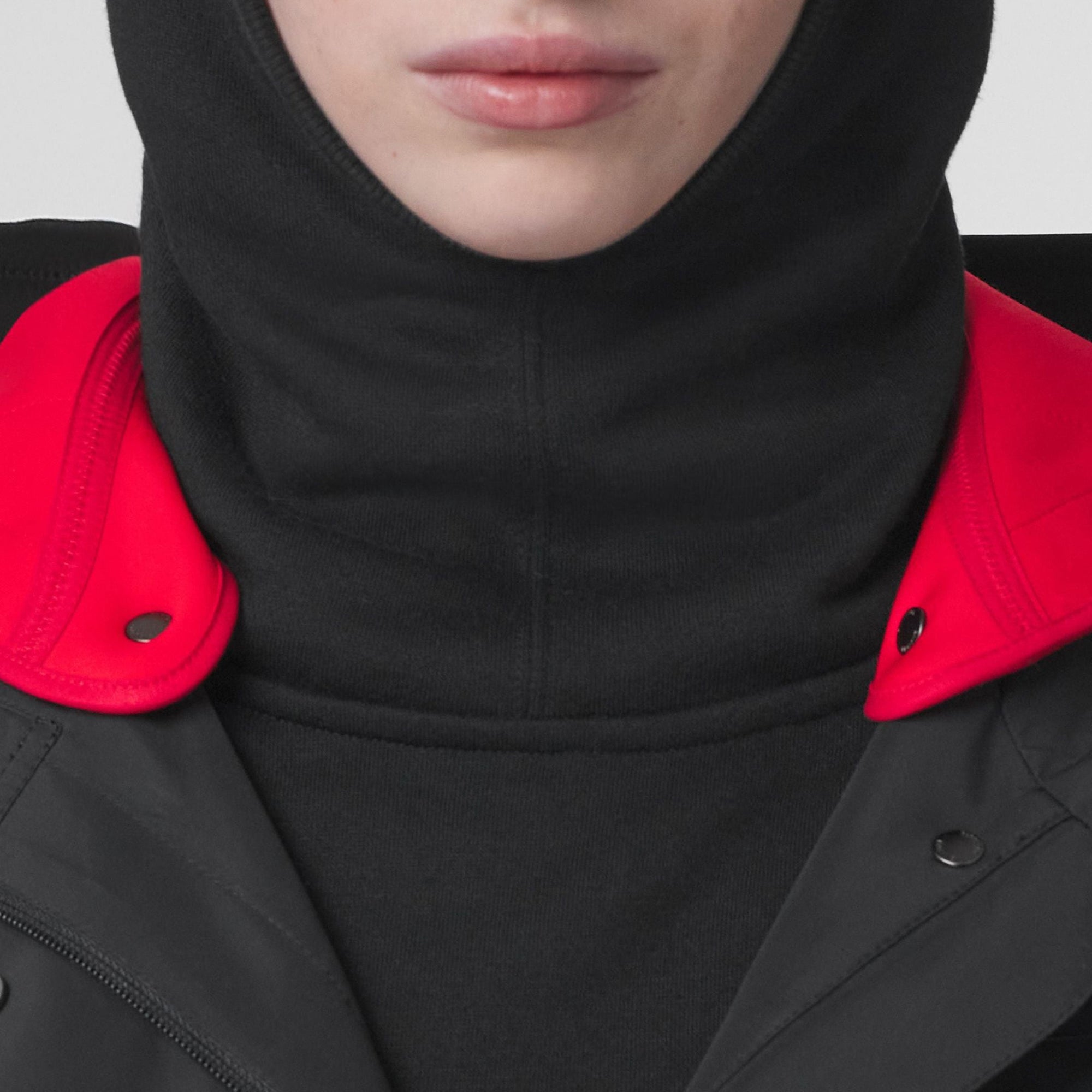 Cagoule à bordure côtelée - Black