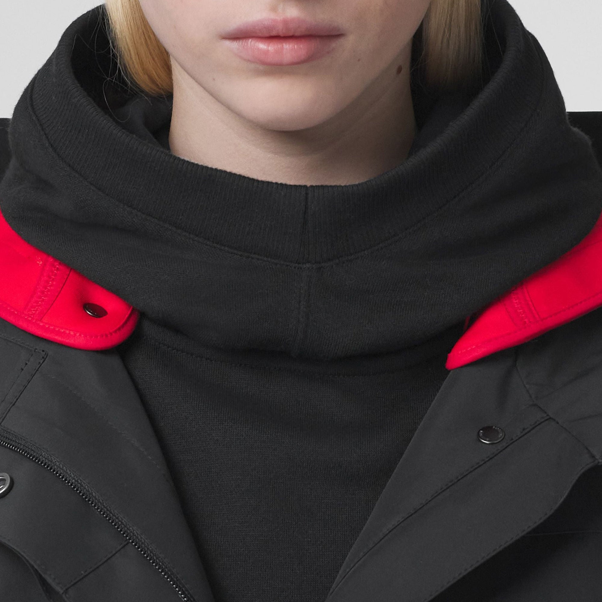 Cagoule à bordure côtelée - Black
