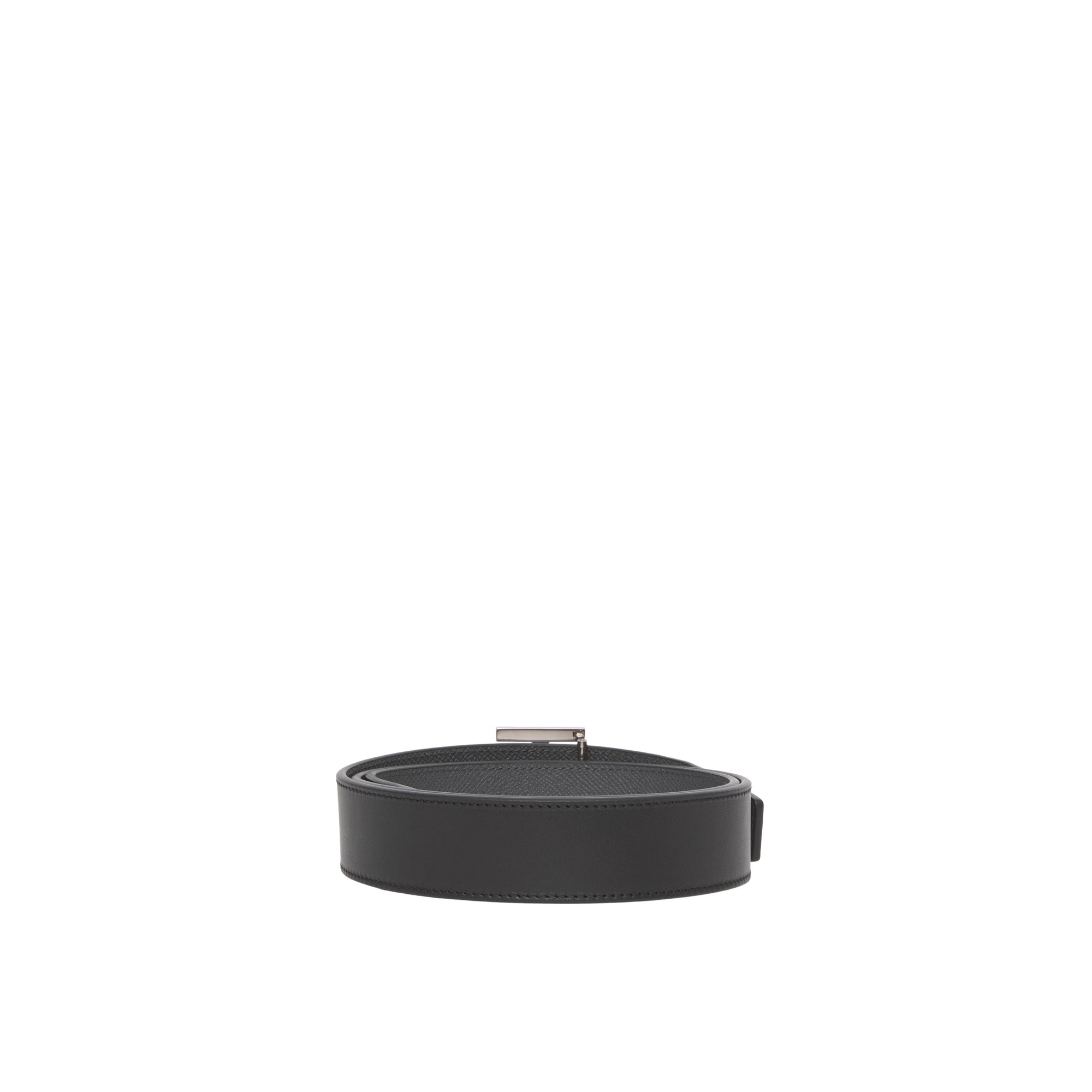 Ceinture réversible en cuir Monogram - Black & Grey