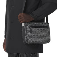 Petit sac Messenger en cuir Monogram - Black & White