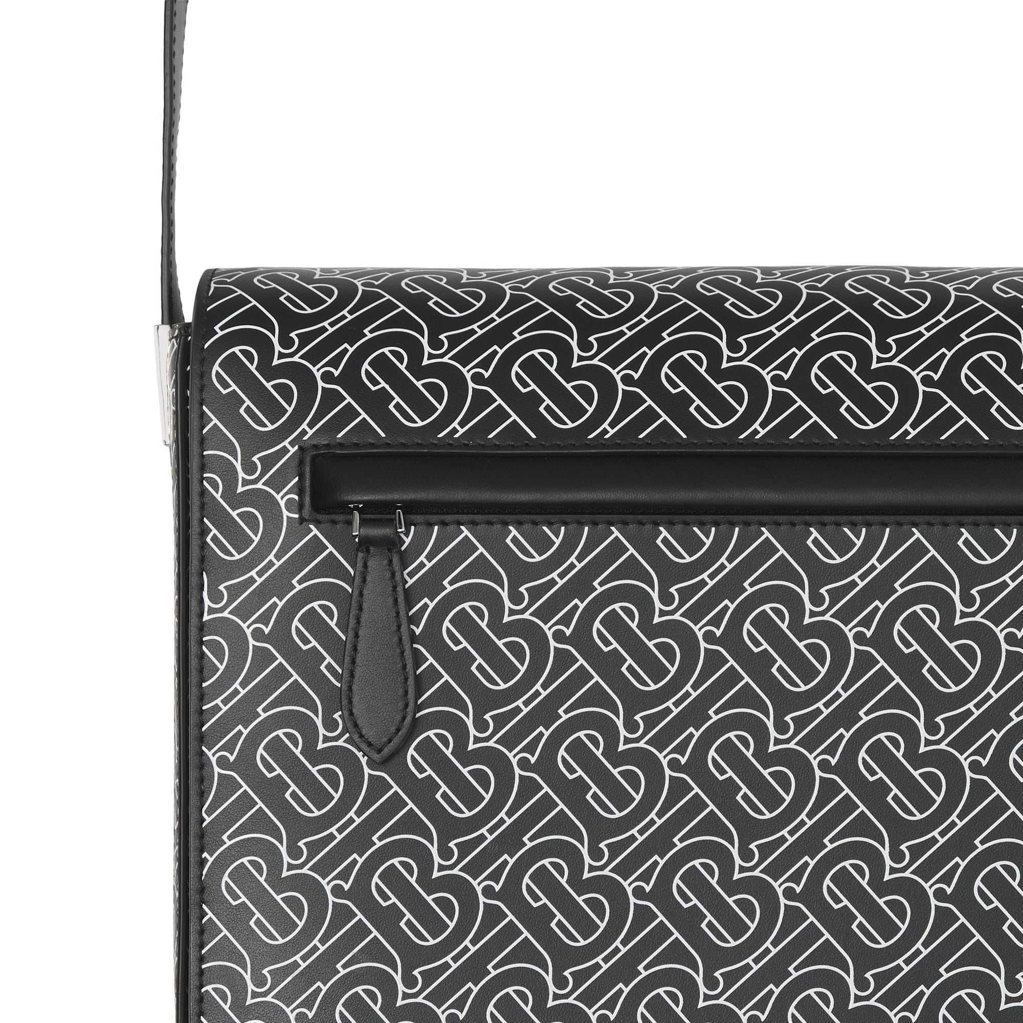 Petit sac Messenger en cuir Monogram - Black & White