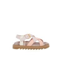 Sandales en cuir et à motif Vintage check - Powder Pink