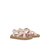 Sandales en cuir et à motif Vintage check - Powder Pink