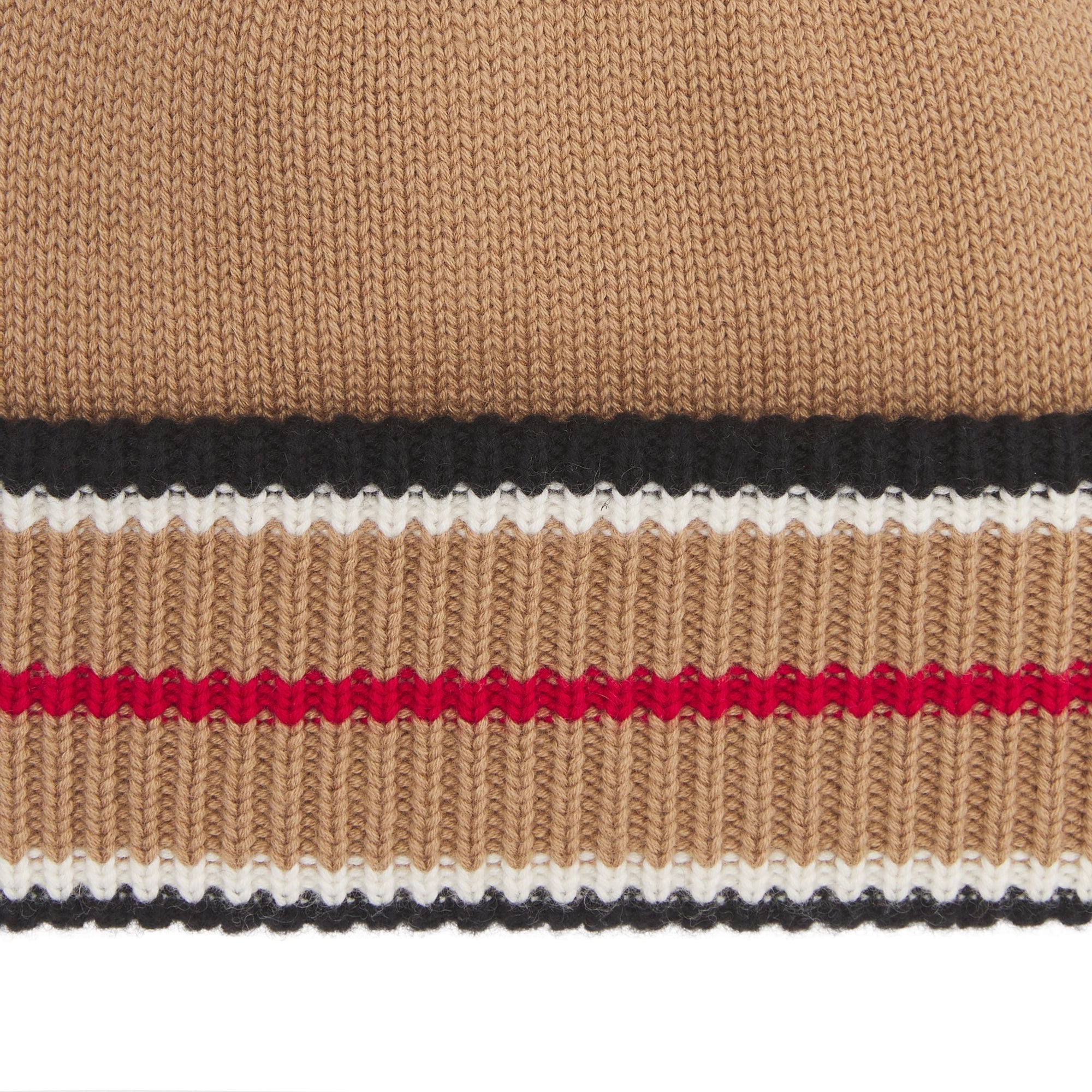 Bonnet réversible en cachemire à rayures iconiques - Black & Camel