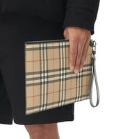 Pochette zippée à motif Vintage check - Archive Beige