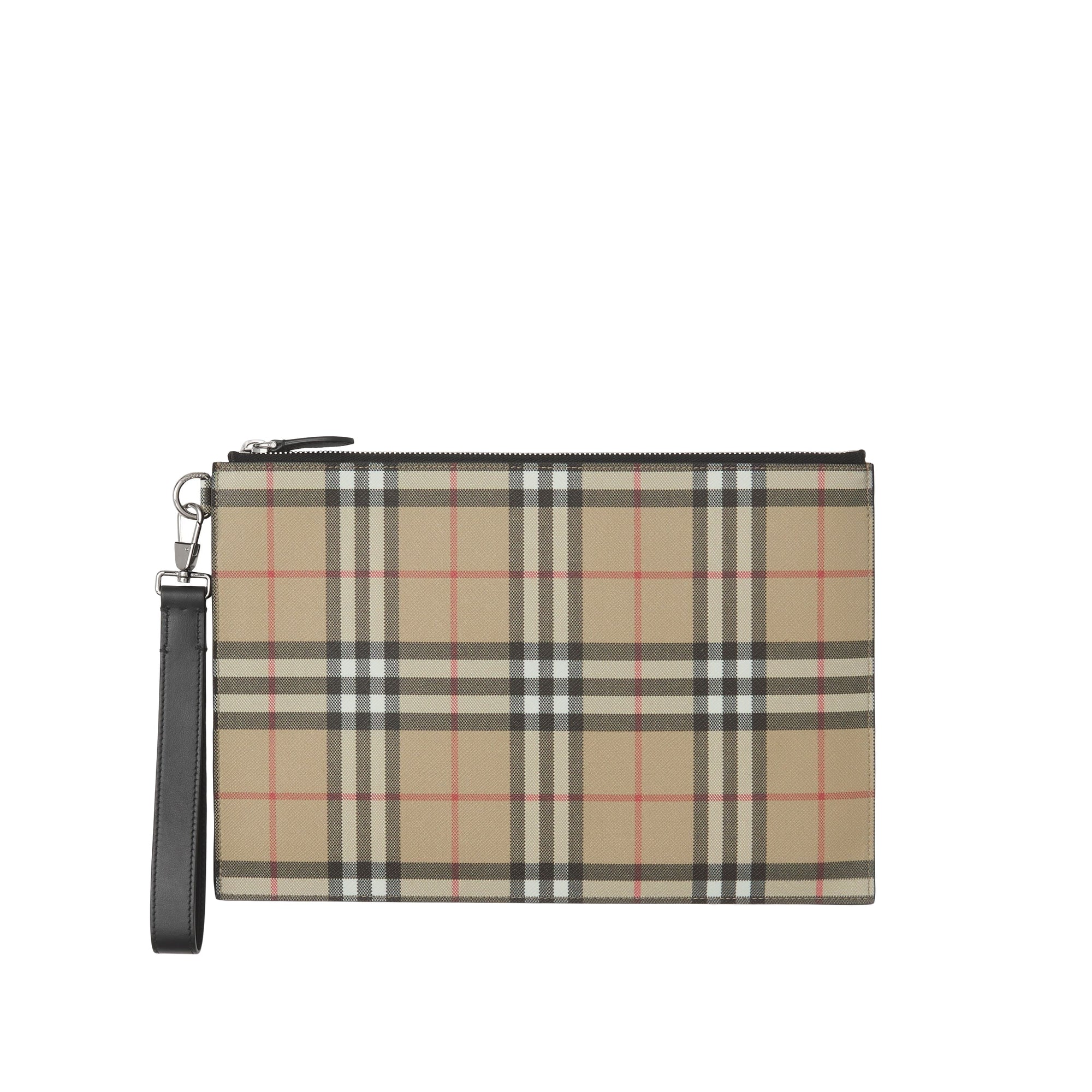 Pochette zippée à motif Vintage check - Archive Beige