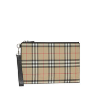 Pochette zippée à motif Vintage check - Archive Beige