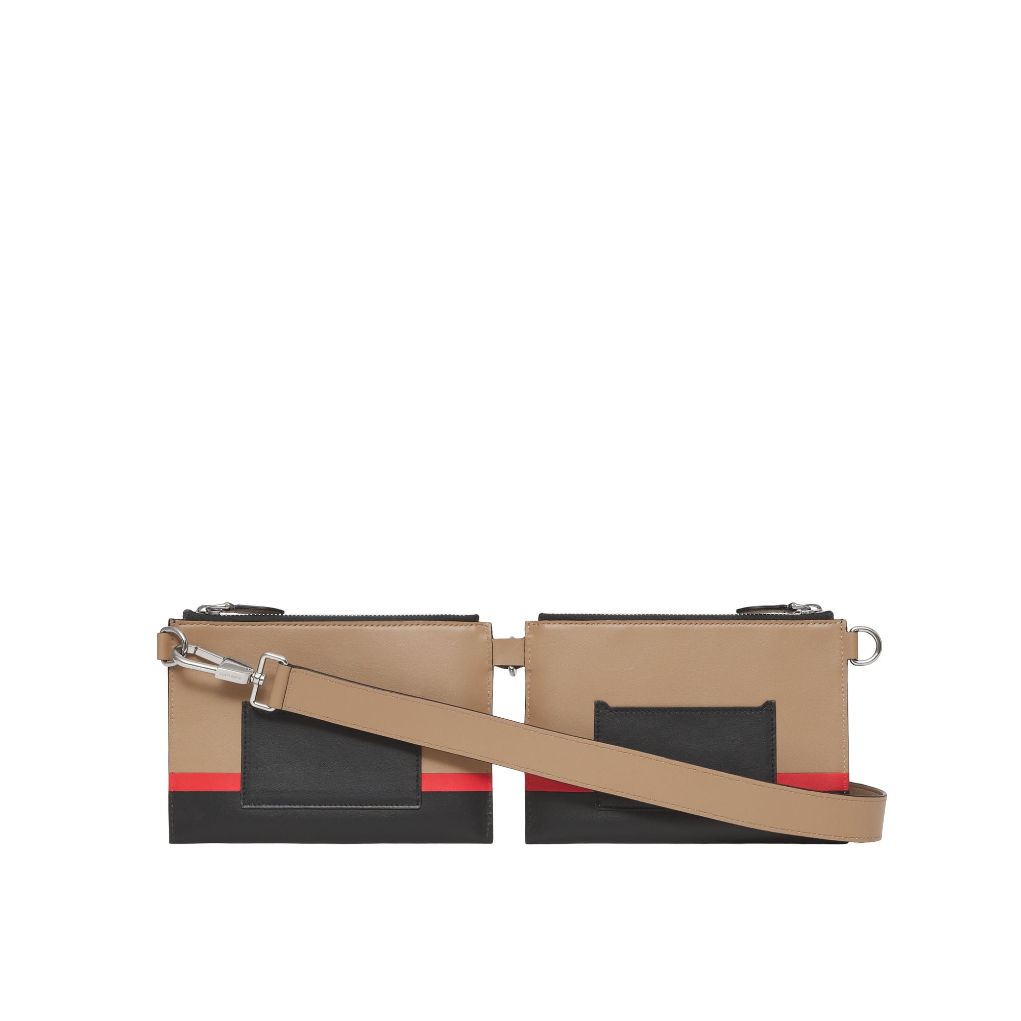 Sac à bandoulière à rayures en cuir - Driftwood & Black