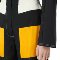 Pantalon ample en soie color-block - Deep Saffron