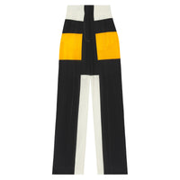 Pantalon ample en soie color-block - Deep Saffron