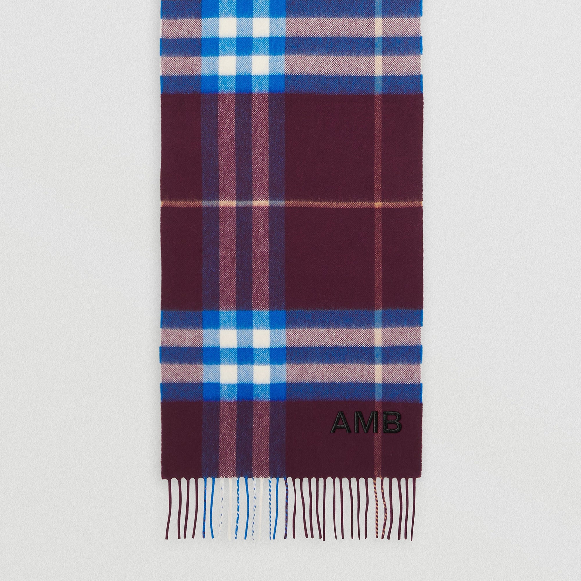 Écharpe classique en cachemire - Cherry Velvet & Blue