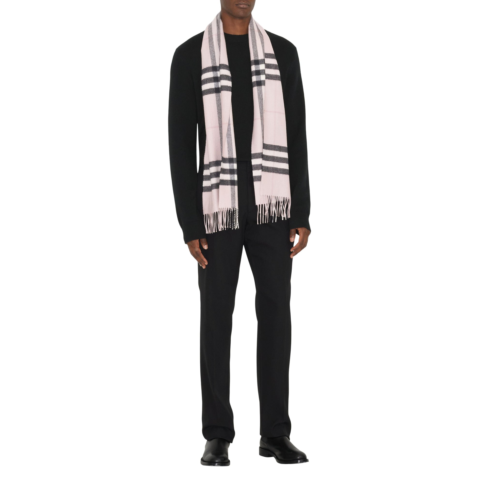 Écharpe en cachemire Burberry à motif check - Pale Candy Pink