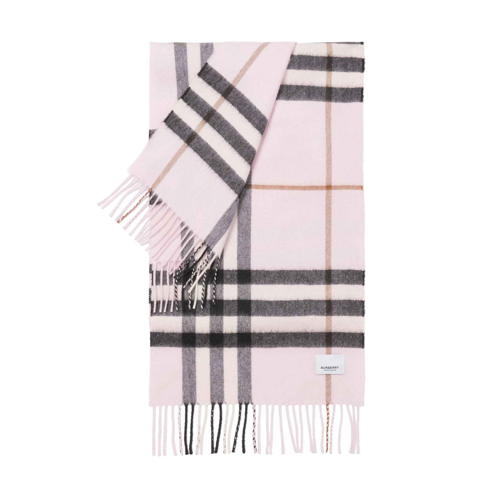 Écharpe en cachemire Burberry à motif check - Pale Candy Pink