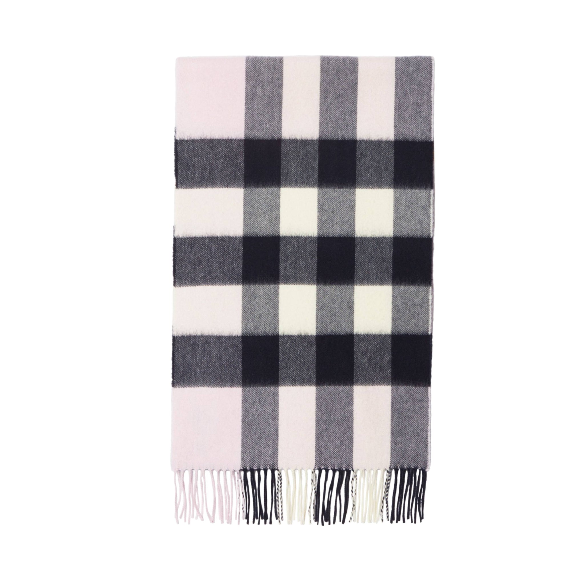 Écharpe en cachemire à motif Check - Pale Candy Pink Rectangular
