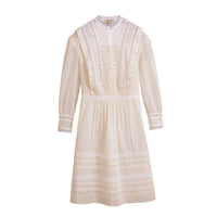 Robe en voile de coton à éléments en dentelle - Natural White