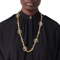 Collier plaqué or à motif monogramme - Light Gold