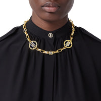 Collier plaqué or à motif monogramme - Light Gold