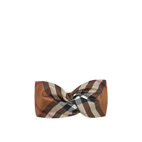 Bandeau en soie Check - Birch Brown