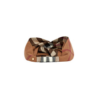 Bandeau en soie Check - Birch Brown