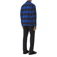 Chemise zippée en flanelle de coton vichy - Oceanic Blue Check
