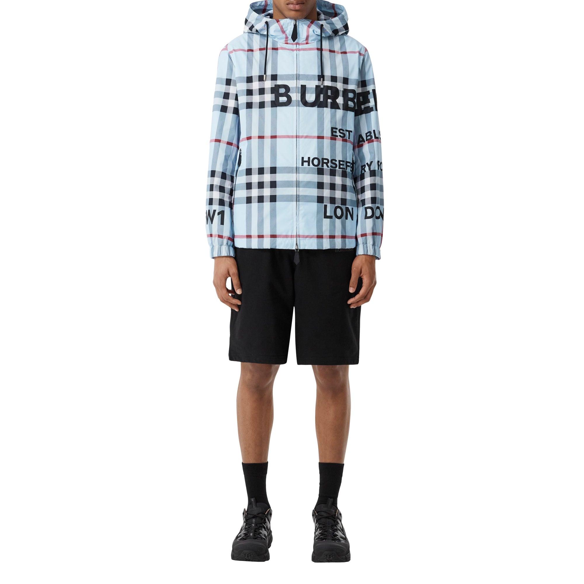 Veste à capuche à motif check Horseferry - Pale Blue Check