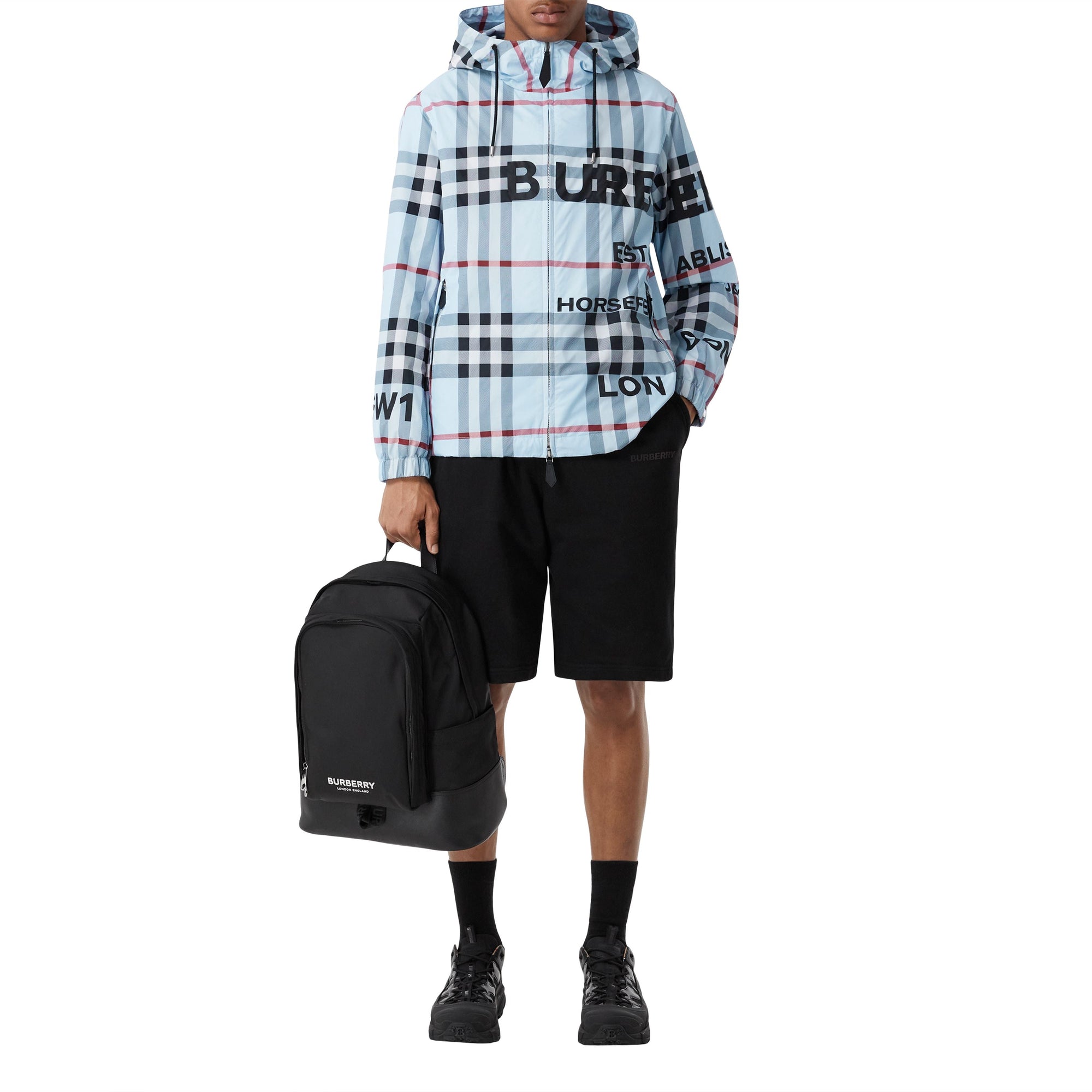 Veste à capuche à motif check Horseferry - Pale Blue Check