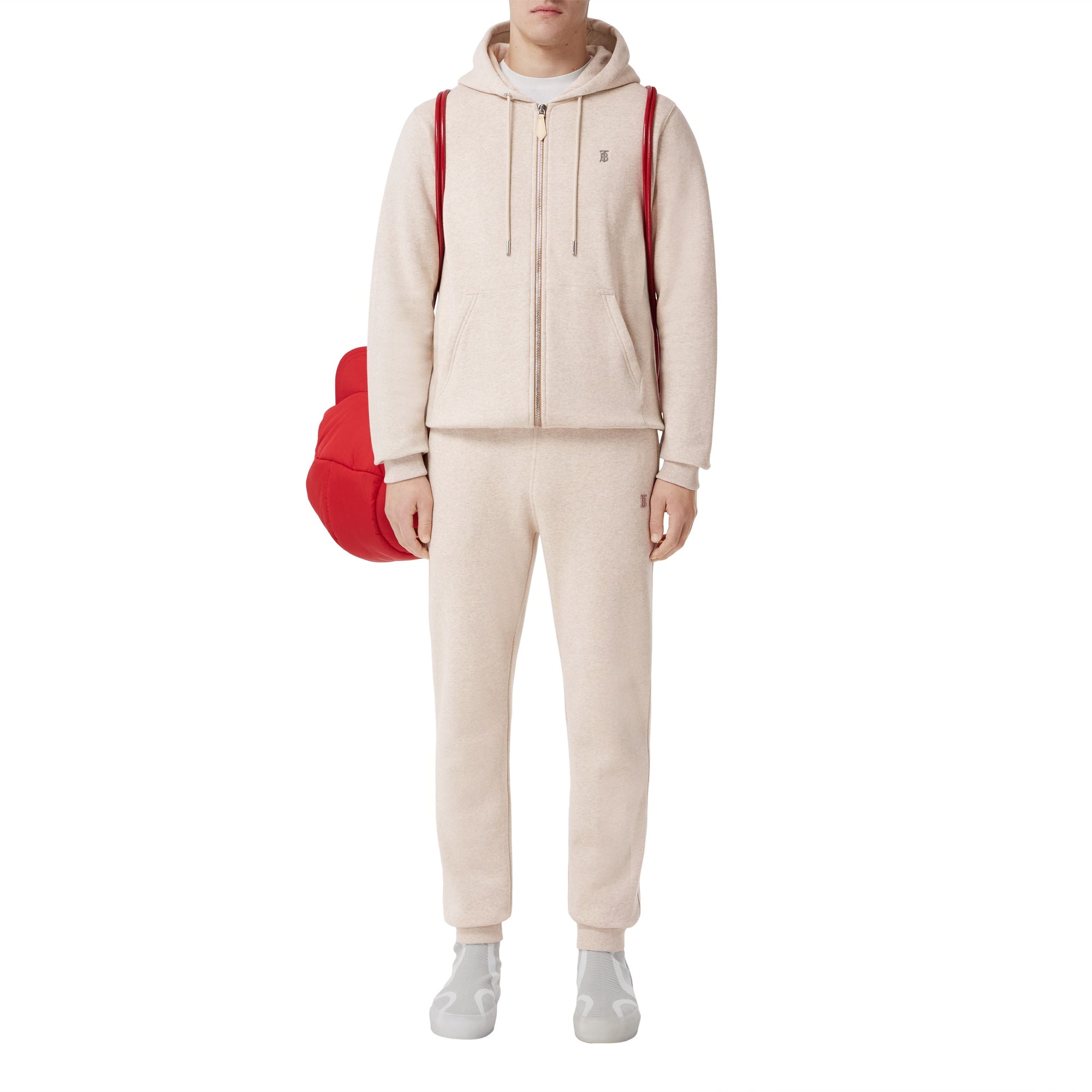 Pantalon de survêtement en coton et cachemire - Soft Fawn Melange
