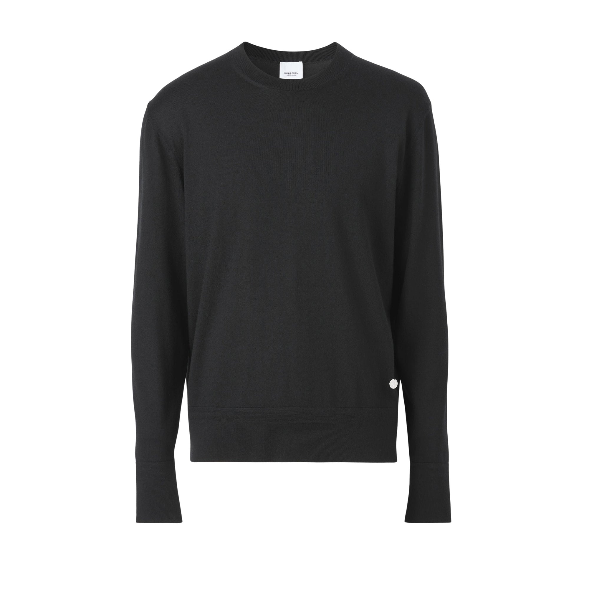 Pull en laine et soie à motif monogramme - Black
