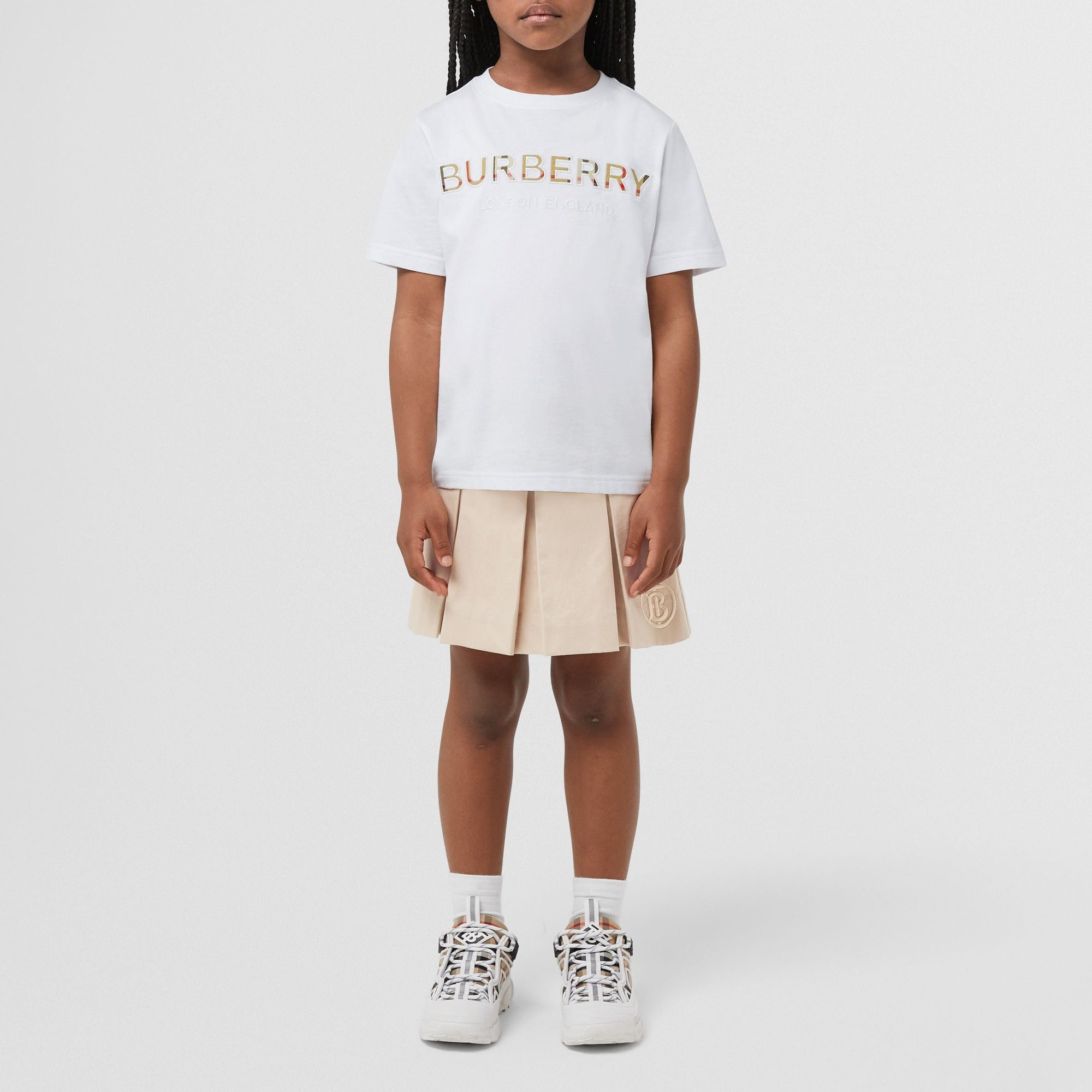 T-shirt en coton à logo brodé - White