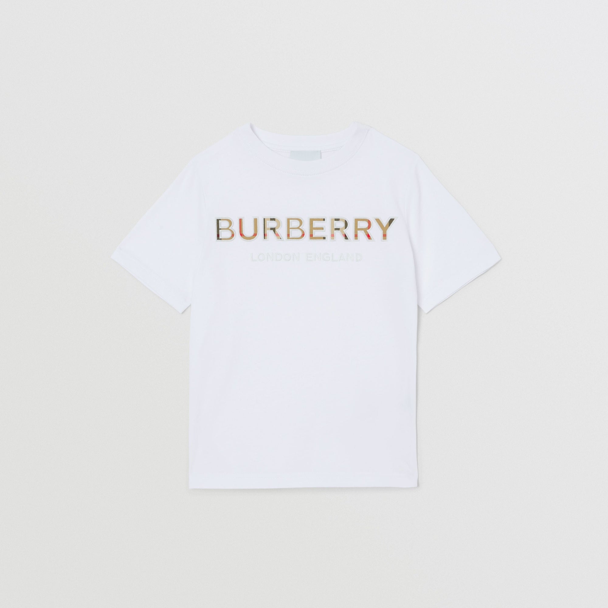 T-shirt en coton à logo brodé - White