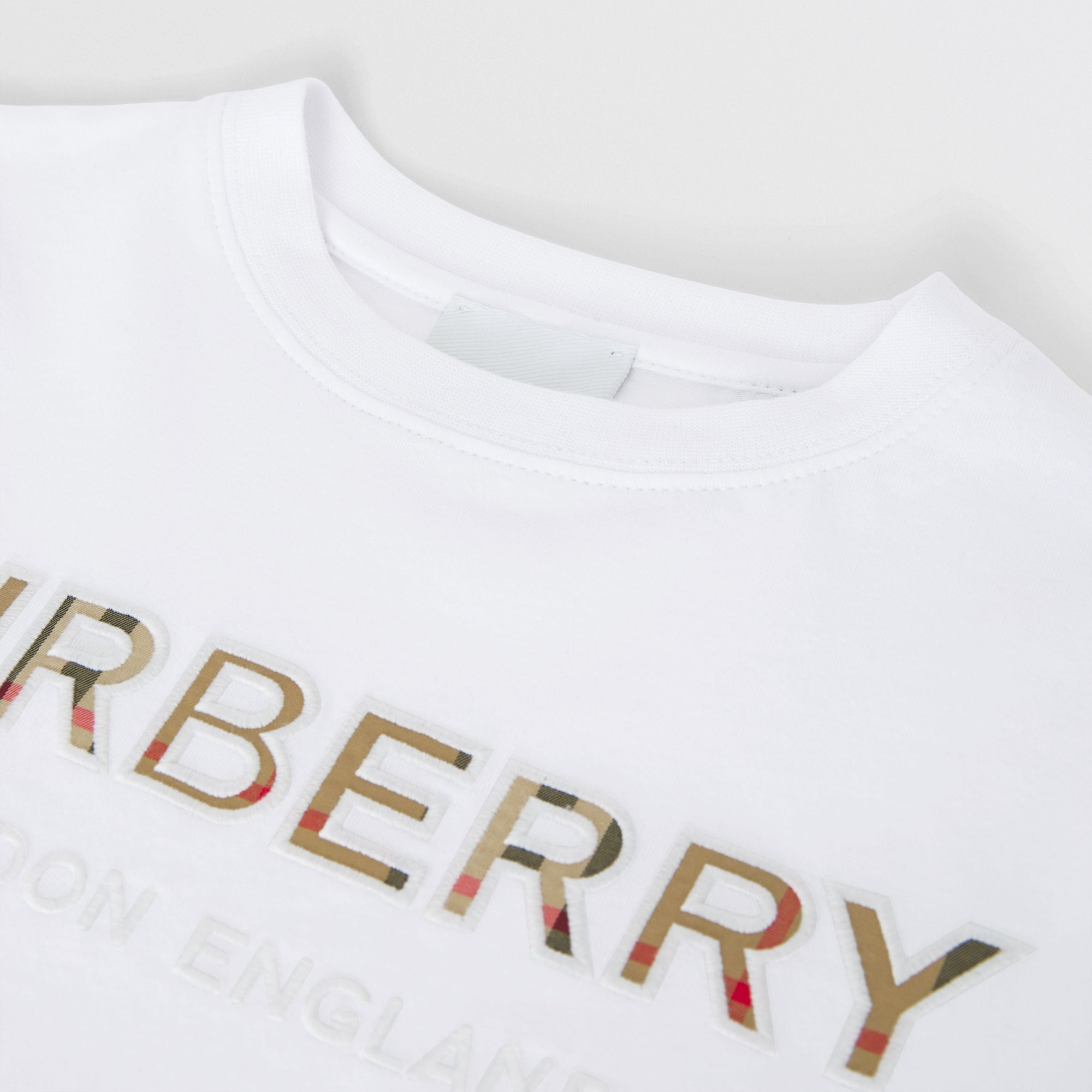 T-shirt en coton à logo brodé - White