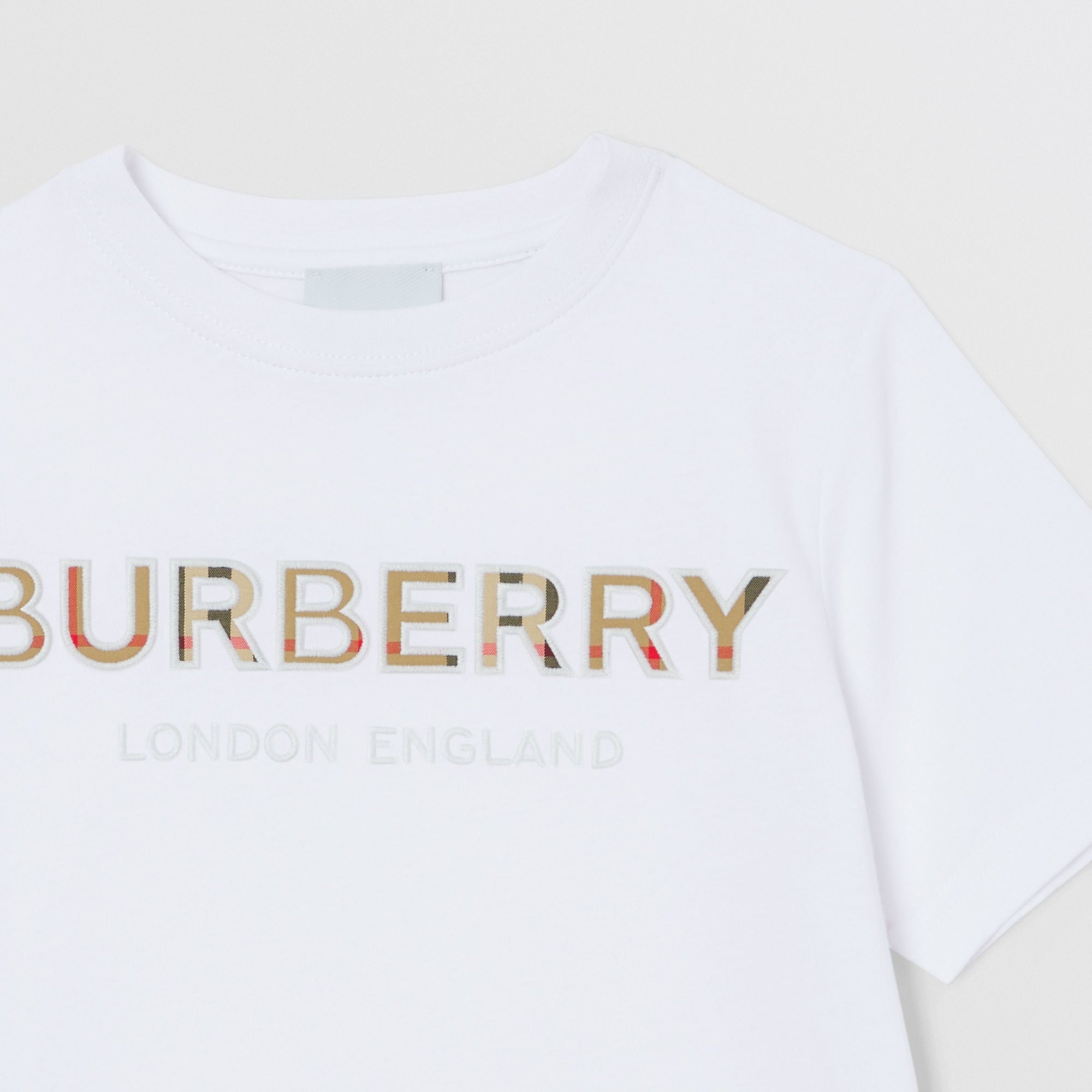 T-shirt en coton à logo brodé - White