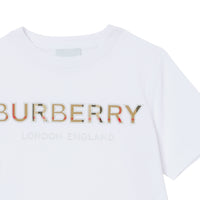 T-shirt en coton à logo brodé - White