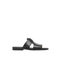 Mules en cuir à motif monogramme - Black